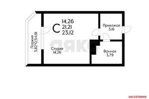 Студия квартира, вторичка, 25м2, 5/25 этаж