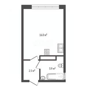 Студия квартира, вторичка, 22м2, 15/16 этаж
