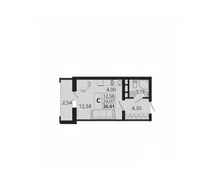 Студия квартира, вторичка, 27м2, 7/18 этаж