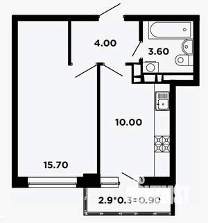 1-к квартира, вторичка, 39м2, 3/18 этаж