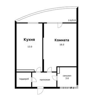 1-к квартира, вторичка, 42м2, 7/16 этаж