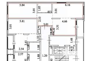 2-к квартира, вторичка, 64м2, 16/19 этаж