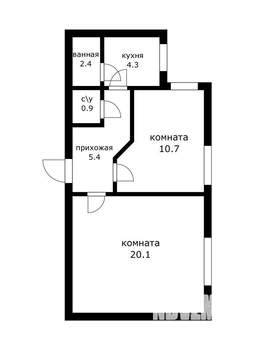 2-к квартира, вторичка, 44м2, 2/4 этаж