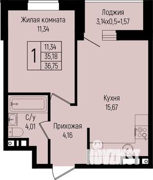 1-к квартира, вторичка, 37м2, 13/15 этаж