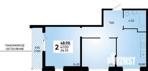 2-к квартира, вторичка, 49м2, 2/18 этаж