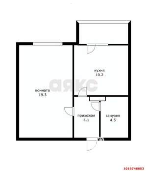 1-к квартира, вторичка, 38м2, 5/16 этаж