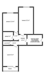 2-к квартира, вторичка, 61м2, 2/16 этаж