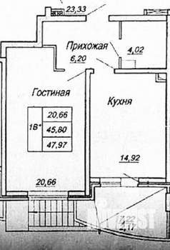 1-к квартира, сданный дом, 48м2, 1/16 этаж