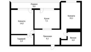 2-к квартира, вторичка, 47м2, 7/9 этаж