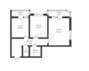 2-к квартира, вторичка, 56м2, 15/22 этаж