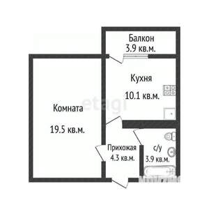 1-к квартира, вторичка, 38м2, 13/16 этаж