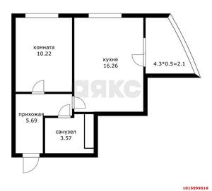 1-к квартира, вторичка, 40м2, 23/24 этаж