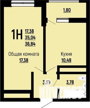 1-к квартира, строящийся дом, 37м2, 12/24 этаж