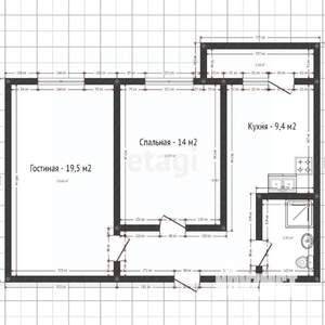 2-к квартира, вторичка, 54м2, 2/3 этаж