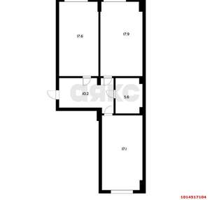 2-к квартира, вторичка, 68м2, 1/4 этаж