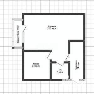 1-к квартира, вторичка, 31м2, 4/5 этаж