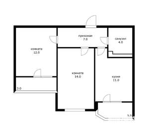 2-к квартира, вторичка, 55м2, 12/18 этаж