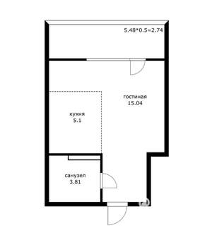 Студия квартира, вторичка, 27м2, 5/22 этаж