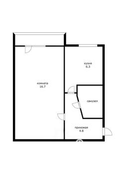 1-к квартира, вторичка, 31м2, 4/5 этаж