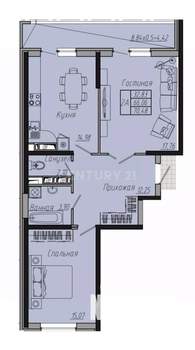 2-к квартира, вторичка, 73м2, 11/20 этаж