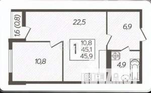 2-к квартира, вторичка, 46м2, 2/7 этаж