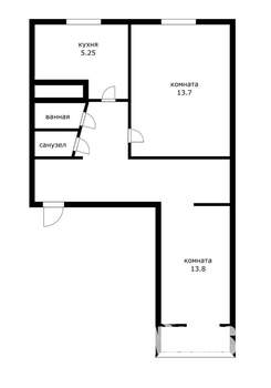 2-к квартира, вторичка, 45м2, 2/5 этаж