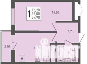 1-к квартира, строящийся дом, 38м2, 9/24 этаж