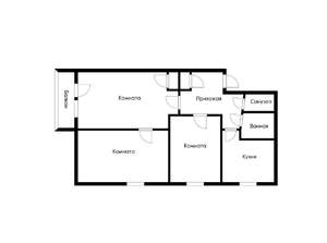 3-к квартира, вторичка, 54м2, 3/5 этаж