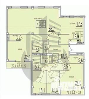 4-к квартира, вторичка, 245м2, 8/9 этаж