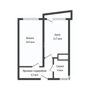 1-к квартира, вторичка, 37м2, 13/16 этаж
