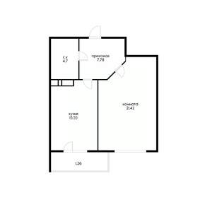 1-к квартира, вторичка, 48м2, 6/19 этаж