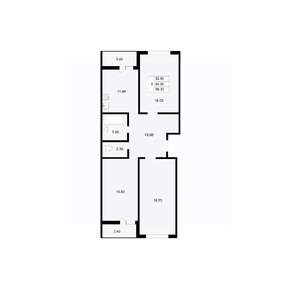 3-к квартира, вторичка, 88м2, 17/18 этаж