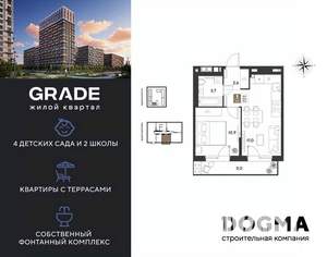 1-к квартира, вторичка, 39м2, 2/9 этаж