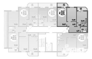 2-к квартира, вторичка, 67м2, 4/8 этаж