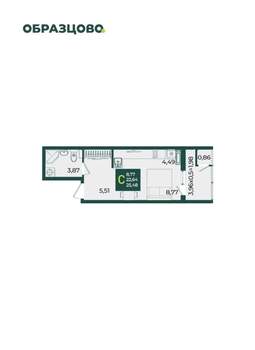 Студия квартира, вторичка, 25м2, 18/18 этаж