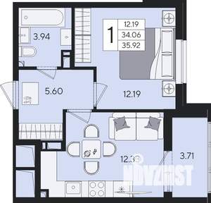 1-к квартира, вторичка, 36м2, 6/8 этаж