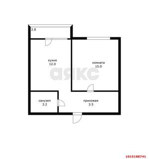 1-к квартира, вторичка, 37м2, 7/9 этаж