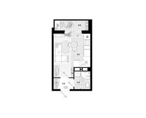 Студия квартира, вторичка, 27м2, 16/25 этаж