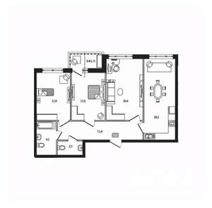 3-к квартира, вторичка, 78м2, 2/9 этаж