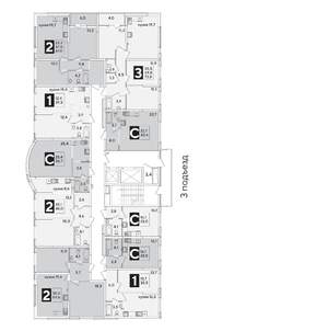 3-к квартира, вторичка, 74м2, 2/16 этаж