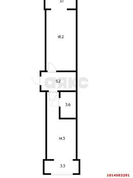 1-к квартира, вторичка, 48м2, 4/6 этаж