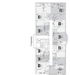 2-к квартира, вторичка, 62м2, 16/16 этаж
