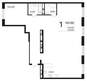 1-к квартира, вторичка, 121м2, 16/18 этаж