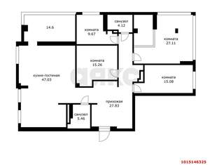 4-к квартира, вторичка, 166м2, 13/20 этаж