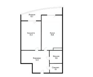 1-к квартира, вторичка, 47м2, 9/24 этаж