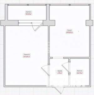 1-к квартира, вторичка, 30м2, 4/6 этаж