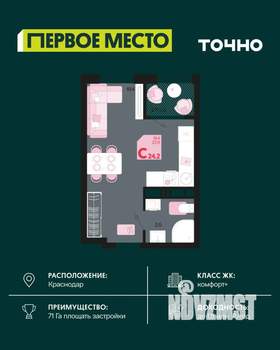 Студия квартира, вторичка, 23м2, 15/18 этаж