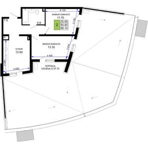 2-к квартира, вторичка, 88м2, 2/18 этаж