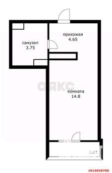 Студия квартира, вторичка, 26м2, 13/17 этаж