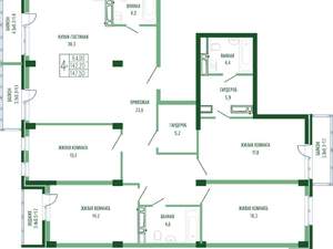 4-к квартира, вторичка, 151м2, 4/4 этаж